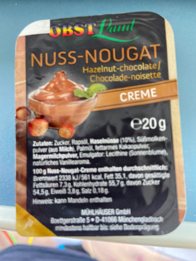 OBSTLand NUSS-NOUGAT Hazelnut Chocolate