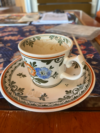 ZENS Ceramic Coffee Cups and Saucers Set