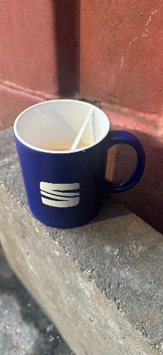 Blue and White Stripes Coffee Mug