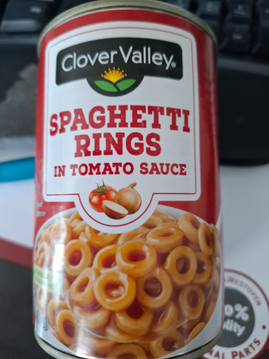 Clover Valley Spaghetti Rings in Tomato Sauce