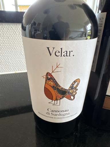 Velar Cannonau di Sardegna wine