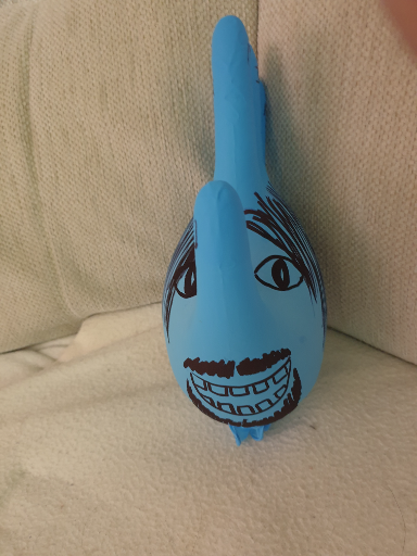 Blue Smiley Face Balloon
