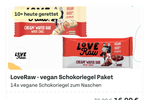 LoveRaw - vegan Schokoriegel Paket