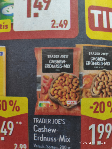 Trader Joe's Cashew-Erdnuss-Mix Hot Chili