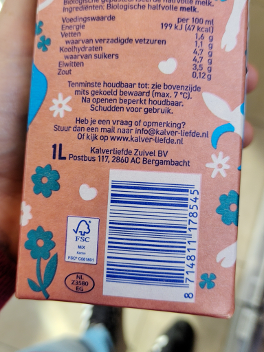 Biologische halfvolle melk