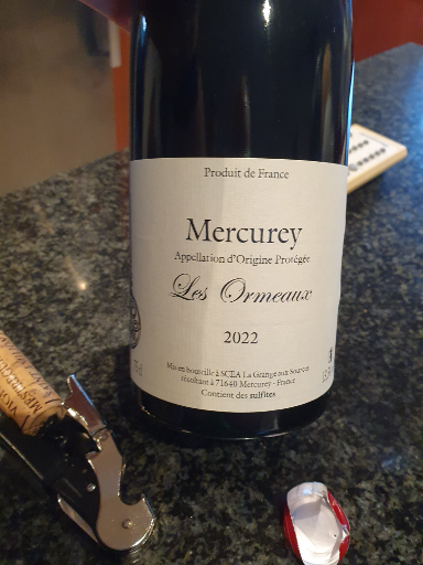 Domaine de l'Évêché Mercurey Les Ormeaux 2022 Red Wine