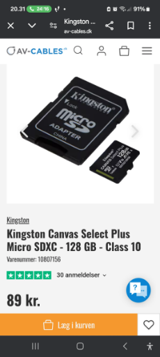 Kingston Canvas Select Plus Micro SDXC - 128 GB