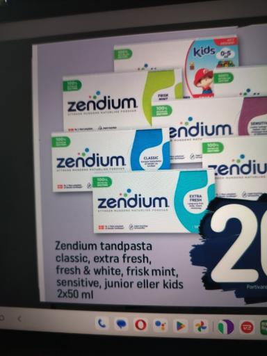 Zendium Tandpasta Classic Extra Fresh Fresh & White Frisk Mint Sensitive Junior 2x50 ml