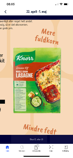 Knorr Dinner Kit Whole Grain Lasagne
