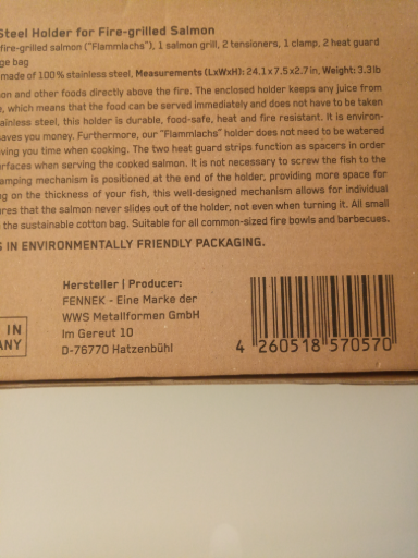 FENNEK Steel Holder for Fire-grilled Salmon