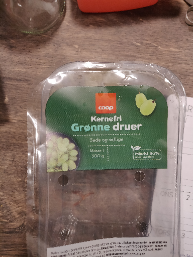 Coop Kernefri Grønne Druer 500 g
