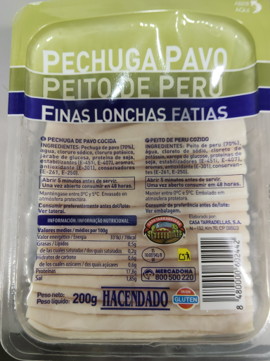 Hacendado Pechuga de Pavo