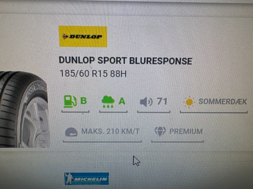 Dunlop Sport BluResponse tire