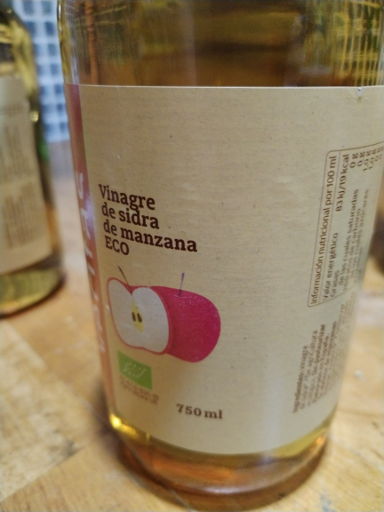 Vinagre de sidra de manzana ecológico sin filtrar
