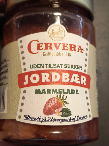 Cervera Jordbær Marmelade uden tilsat sukker