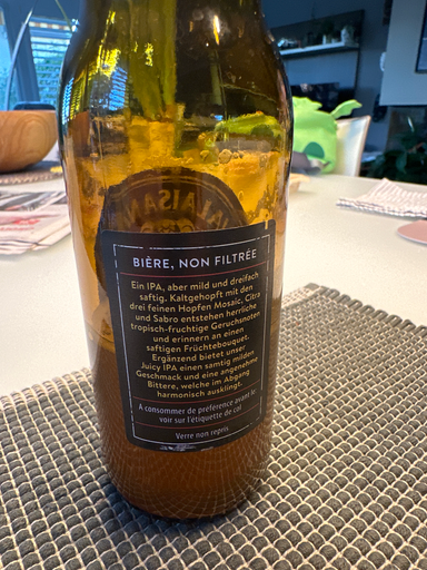 Bière, non filtrée