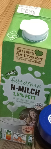fettarme H-Milch 1,5% Fett