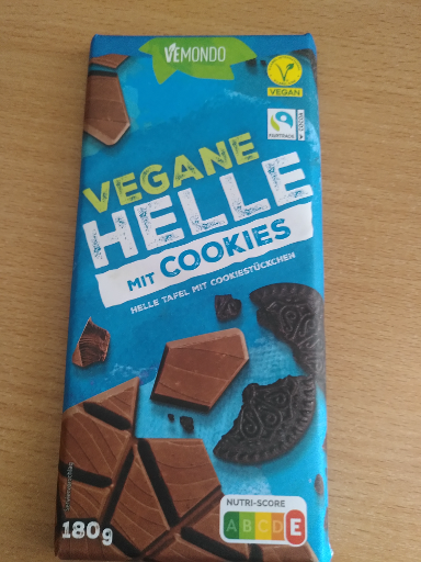 Vemondo Vegan Couverture Chocolate with Cookie Crumbs 180g