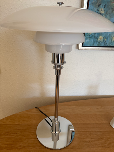 Elegant Lighting Eclipse 2 Lights Chrome Table Lamp With Frosted White Glass