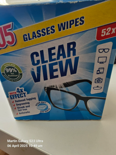 Clear View Anti-Fog Wet Tissue Cleaning Wipes