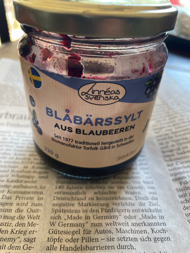 Linneás Svenska Blåbärssylt Blaubeer Fruchtaufstrich