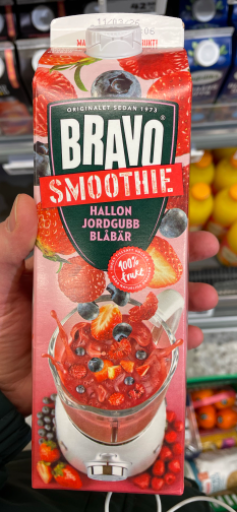 Bravo Smoothie Hallon Jordgubb Blåbär