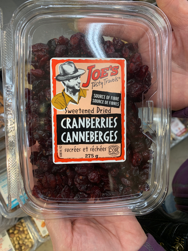 Joe's Tasty Travels Sweetened Dried Cranberries 275g