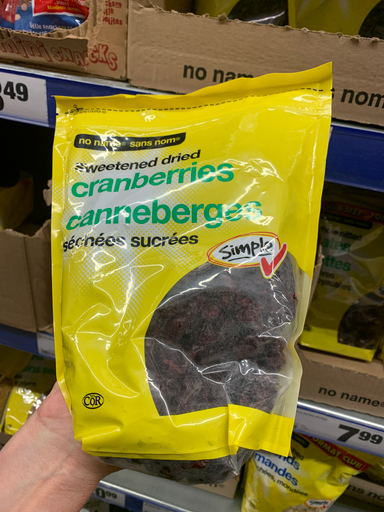 No Name Sweetened Dried Cranberries