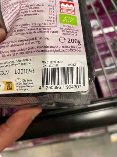 Aronia Original Organic Aronia Fruit Spread