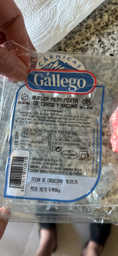 Gállego Burger Meat Mixta de Cerdo y Vacuno