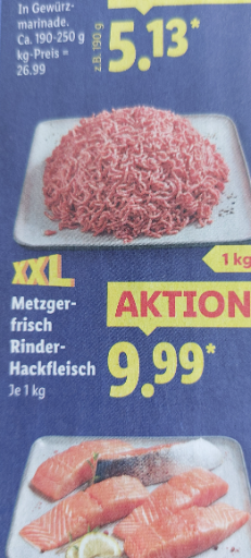 Metzgerfrisch Rinder-Hackfleisch