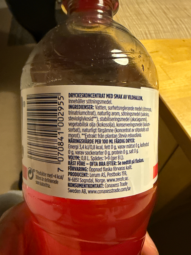 Drink Concentrate with Wild Raspberry Flavor