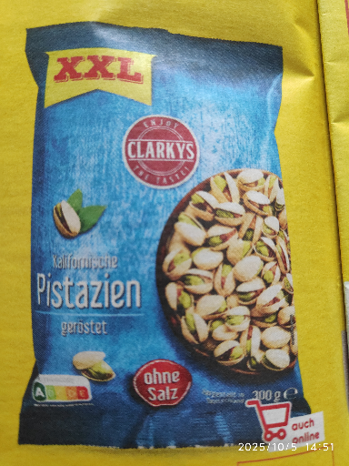 Clarkys Pistazien geröstet XXL 300g