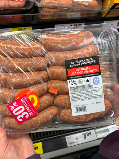Butcher's Choice Hot Italian Sausages