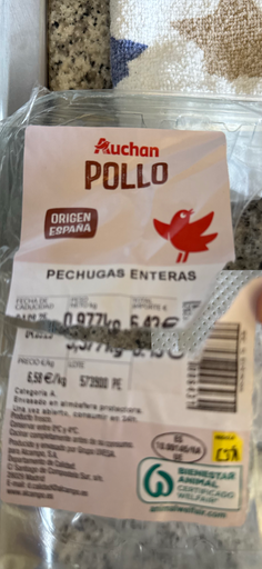 Auchan Pollo Pechugas Enteras
