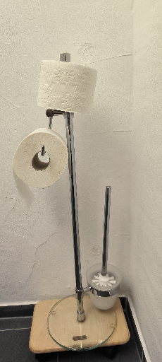 mDesign Steel Freestanding Toilet Paper Holder Stand and Dispenser