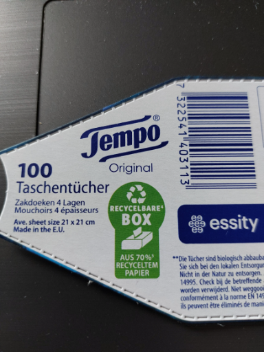 Tempo Original 100 Taschentücher