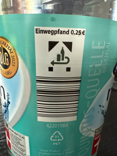 Bruchsal Mineralwasser Einwegflasche