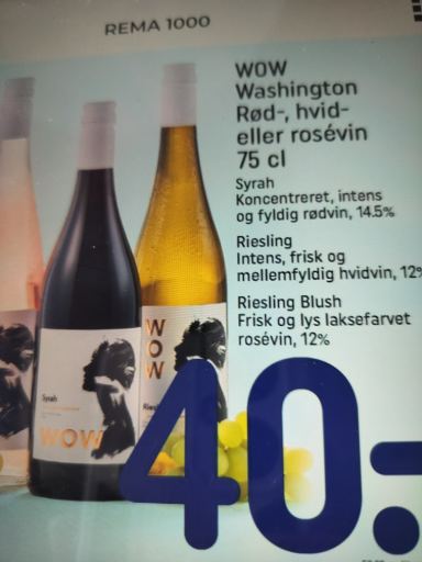 WOW Washington Rød-, hvid- eller rosévin 75 cl