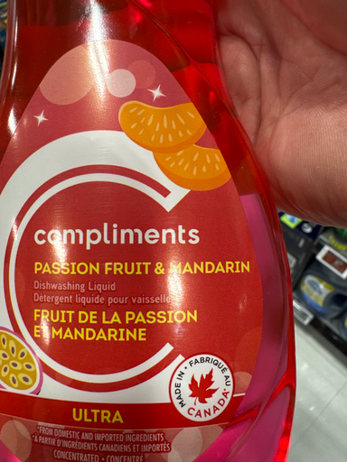 Compliments Passion Fruit & Mandarin Dishwashing Liquid